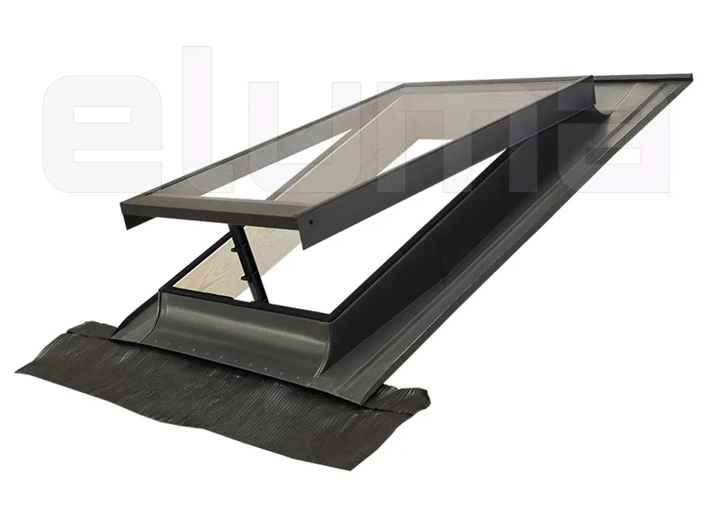 Lucernario - Finestra per tetto "BASIC VASISTAS" Vetro singolo Temperato 4 mm/Finestra per uscita sul tetto/Made in Italy (48x72 Base x Altezza)