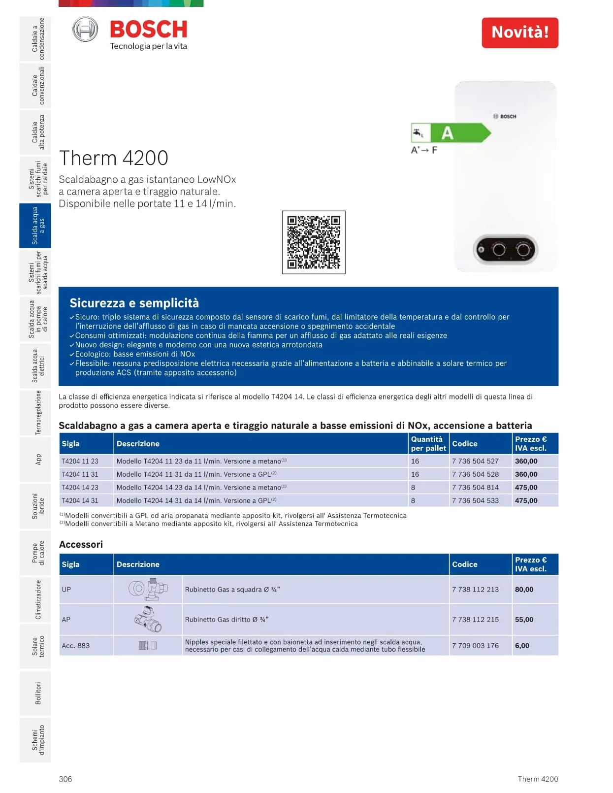 BOSCH SCALDACQUA T4204 11 23 11LITRI al MINUTO a METANO