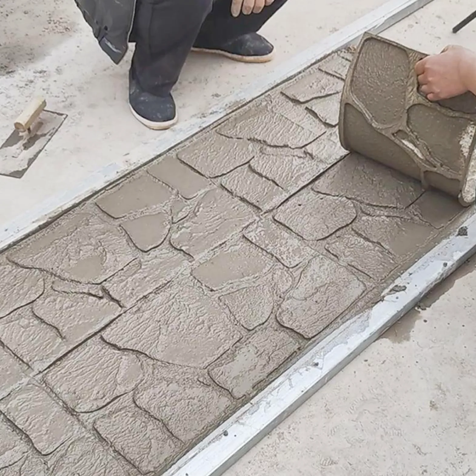 Stampo decorativo in calcestruzzo per giardino esterno, cassaforma per pavimentazione riutilizzabile per progetti fai da te di sentieri e patio