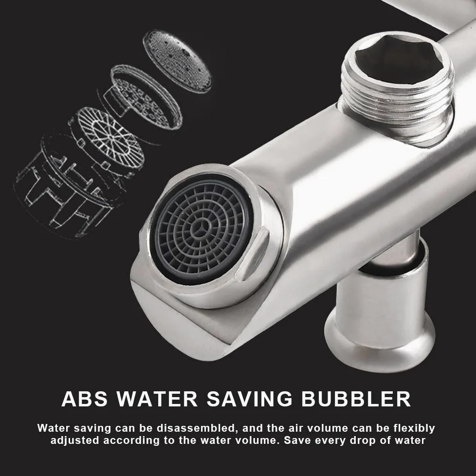 Rubinetto a Parete per Vasca da Bagno e Doccia, Miscelatore, in Acciaio Inox 304 con Deviatore, Monocomando Regolabile Acqua Calda e Fredda