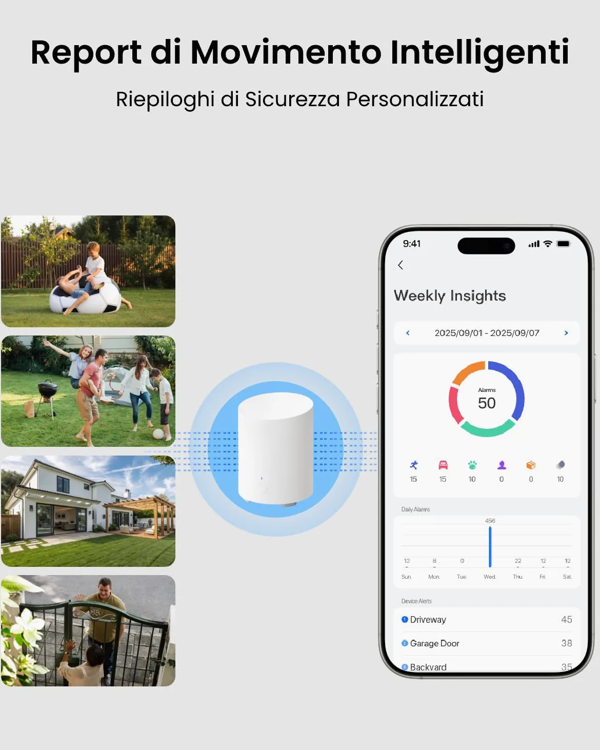 Reolink Home Hub Mini, Centro di Sicurezza All-in-One con Archiviazione Locale, Wi-Fi Dual-Band 2,4/5 GHz, Crittografia AES-128 di Livello Bancario, Accesso Remoto, Riproduzione Intelligente