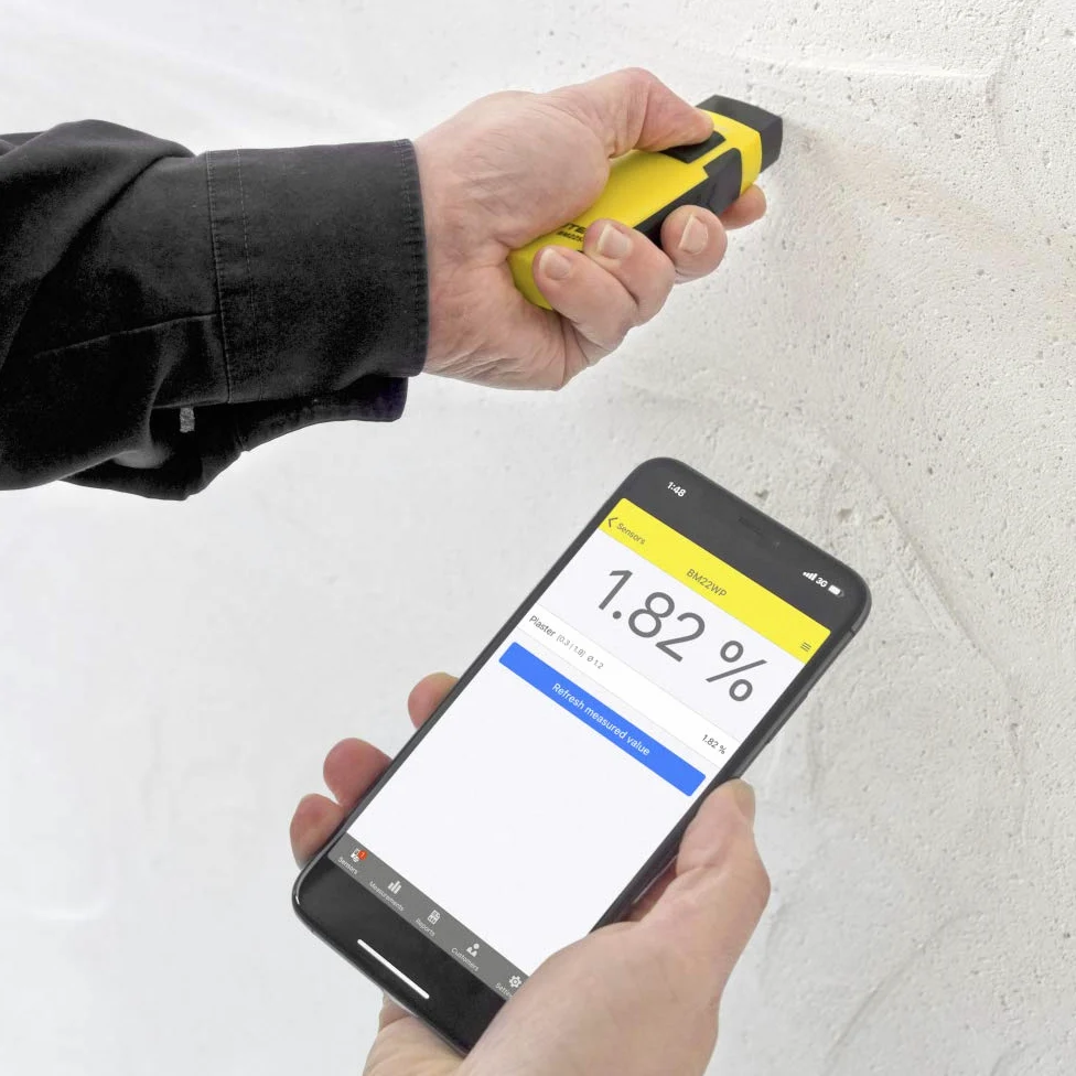 Misuratore di umidità per materiali comandato da smartphone BM22WP