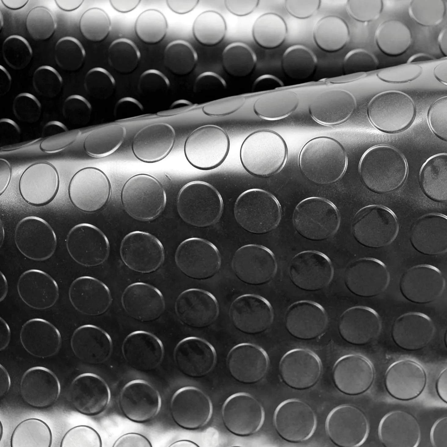 OLIVO.Shop | Work Tappeti Gomma a Rotoli, copripavimento PVC bullonato o lamiera, Pavimento Gomma bollata Antiscivolo, Dimensioni su Misura, Due Colori. Design a Bolle (Nero, 500x150cm)