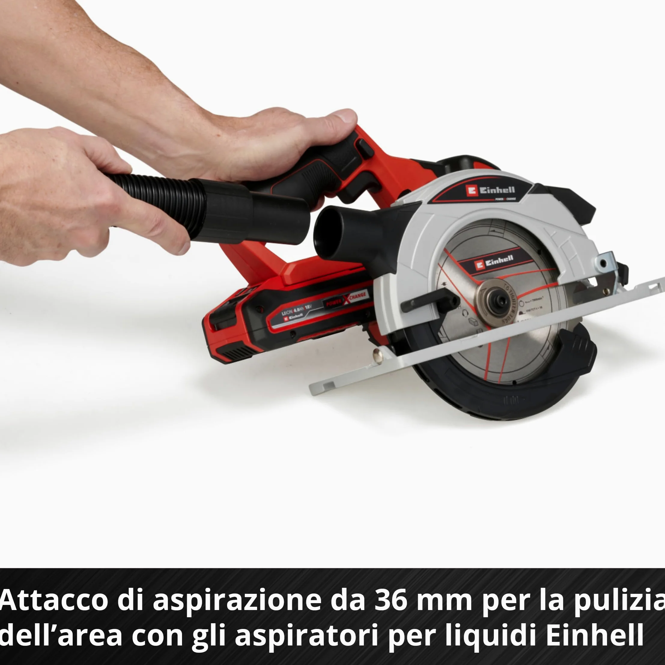 Einhell 4331207 Circolare Fili Te-CS 18/165-1 Li-Solo Power X-Change (Tavolo per Sega Realizzato in Alluminio, Montaggio Semplice Attrezzi, Fornito Senza Batteria o Carico)