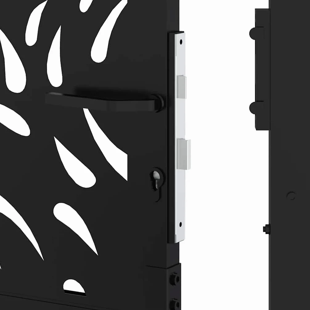 vidaXL Cancello Giardino Nero 100x150 cm in Acciaio Design a Fiamma, cancello della Recinzione, cancello Esterno, cancello del Metallo