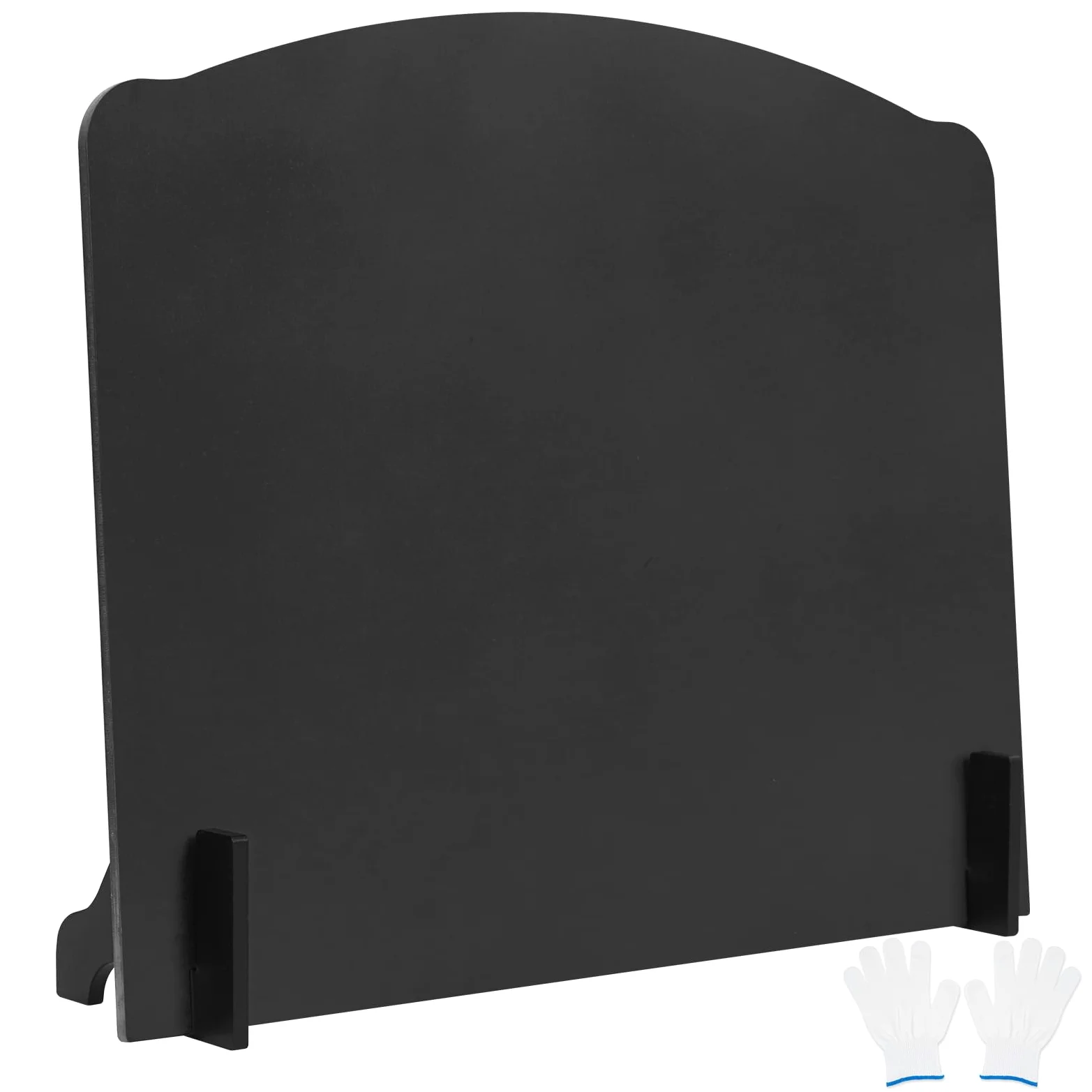 Fireback in ferro con piedini, 55,9 cm piastre posteriori per camino, riflettore di calore, nero, stile moderno