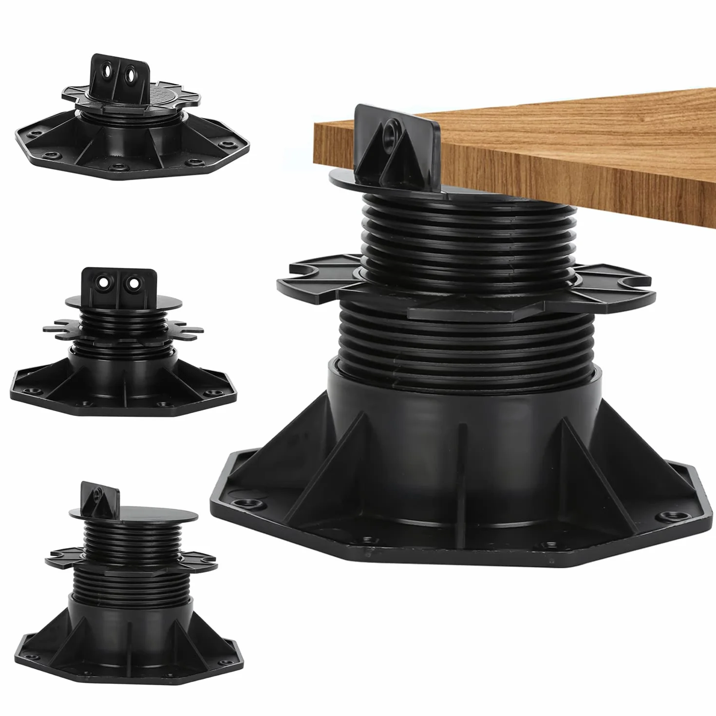 Daromigo Cuscinetto per terrazze, 50 pezzi, altezza regolabile, 60 – 140 mm, supporto per terrazze, pannelli per terrazze, sottostruttura, WPC