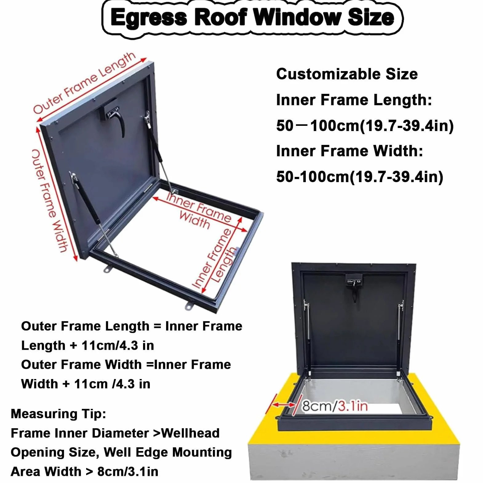 Botola di accesso al tetto dell'edificio per manutenzione, riparazioni e installazioni, piastra di copertura per botola sul tetto, porta di sicurezza in acciaio zincato, pannello,85x85cm