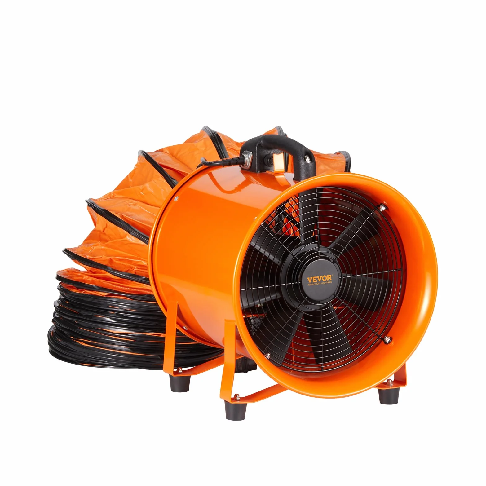VEVOR Ventilatore Portatile, 900W Aspiratore Estrattore d'Aria Condotto Industriale Diametro 406,4 mm, Tubo Flessibile 5 m Volume d'Aria 8792 m3/h 2 Marce per Aspirare Polvere Fumo Impermeabile IP44