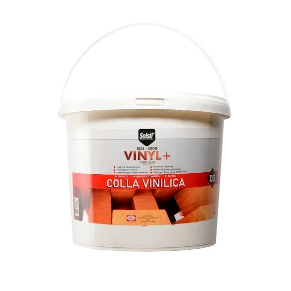 DETERMONDO Colla Vinilica 5Kg Resistente all'Umidità e all'Acqua EN 204 D3, Multiuso per Legno Carta Pvc Pannelli in Sughero, Moquette Gomma e Fissaggio di Porte e Finestre