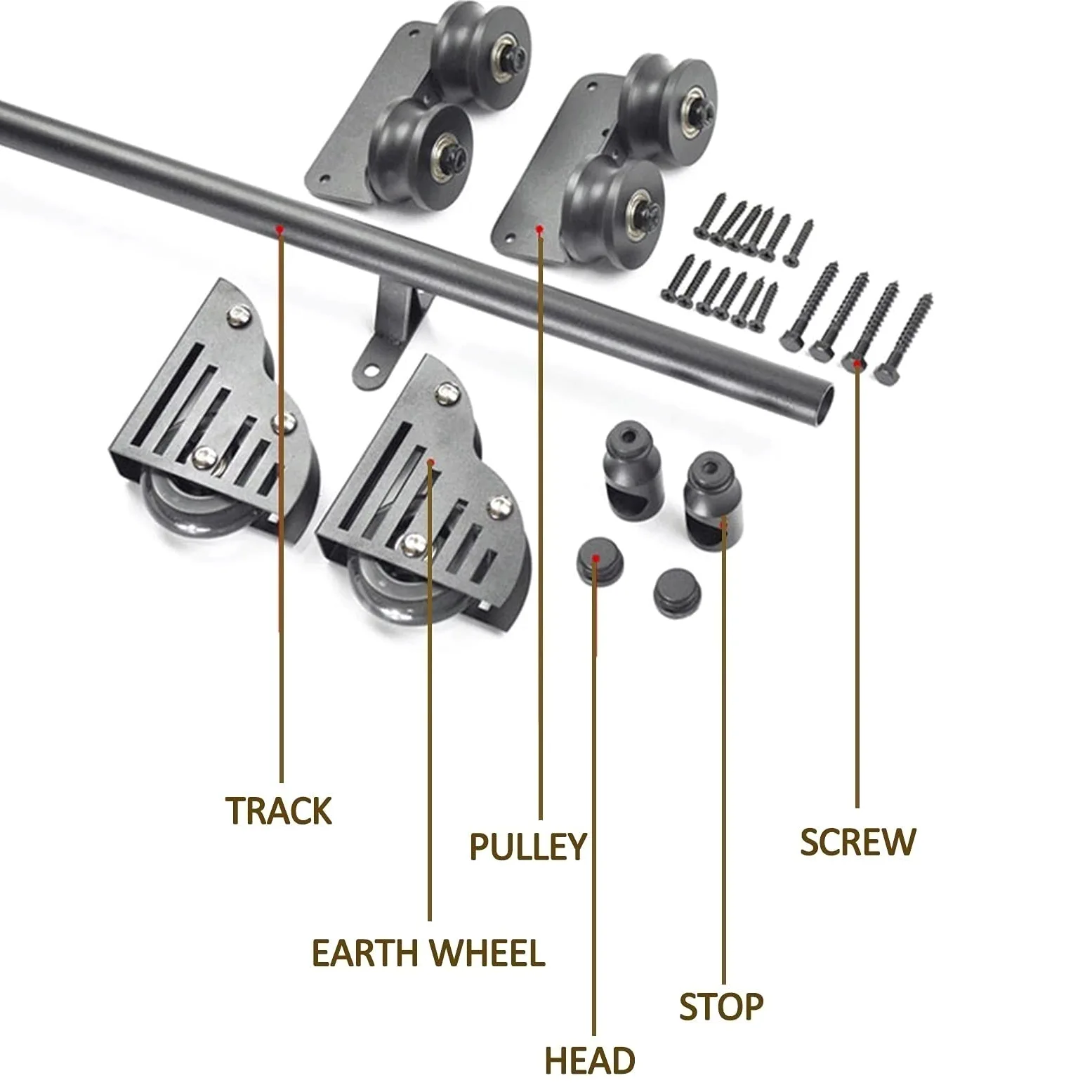 Kit Hardware per Binario Scorrevole con Scala per Biblioteca, Accessori per binari per Scale per librerie mobili con Ruote, Strumento di Spostamento della Scala in Acciaio al Carbonio