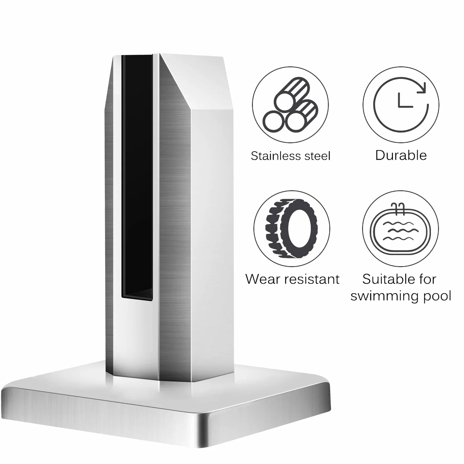 Morsetto per Vetro in Acciaio Inox 10Pz, Ringhiera per Piscina Vetro, per Vetro da 8-12 Mm/0,3-0,5" di Spessore, per Recinzioni in Vetro da Parete per Casa Scale Piscina Balaustra Balcone Giardino