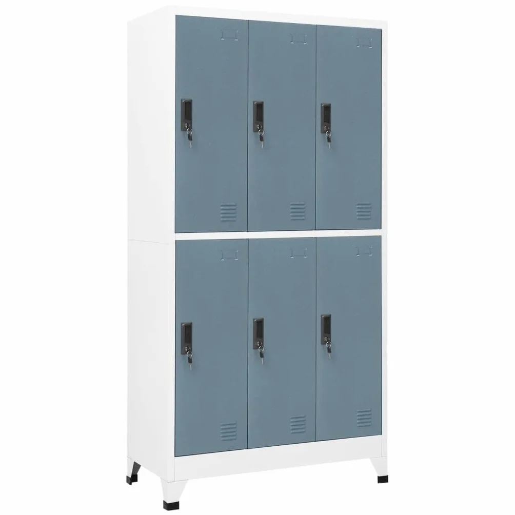 vidaXL Armadietto Grigio Chiaro e Scuro 90x45x180 cm in Acciaio