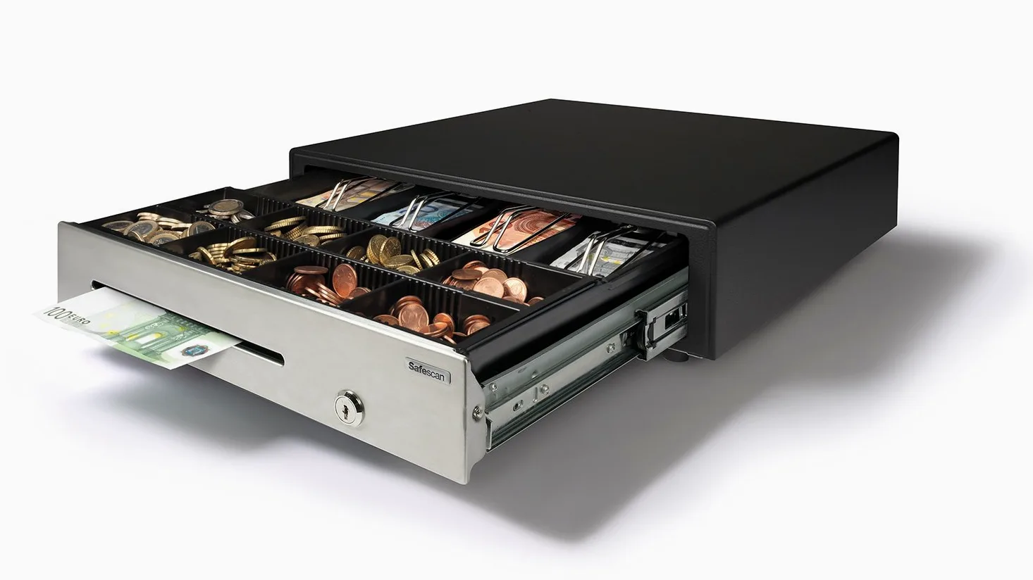 Safescan HD-4141S Heavy Duty Cash Drawer with 8 Coin and 4 Note Trays