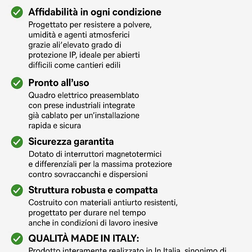 Quadro da Cantiere IP67, Made in Italy - Robusto, Sicuro e certificato, Quadretto da cantiere con prese industriali Affidabile e Protezione IP67 – quadro elettrico portatile con differenziale