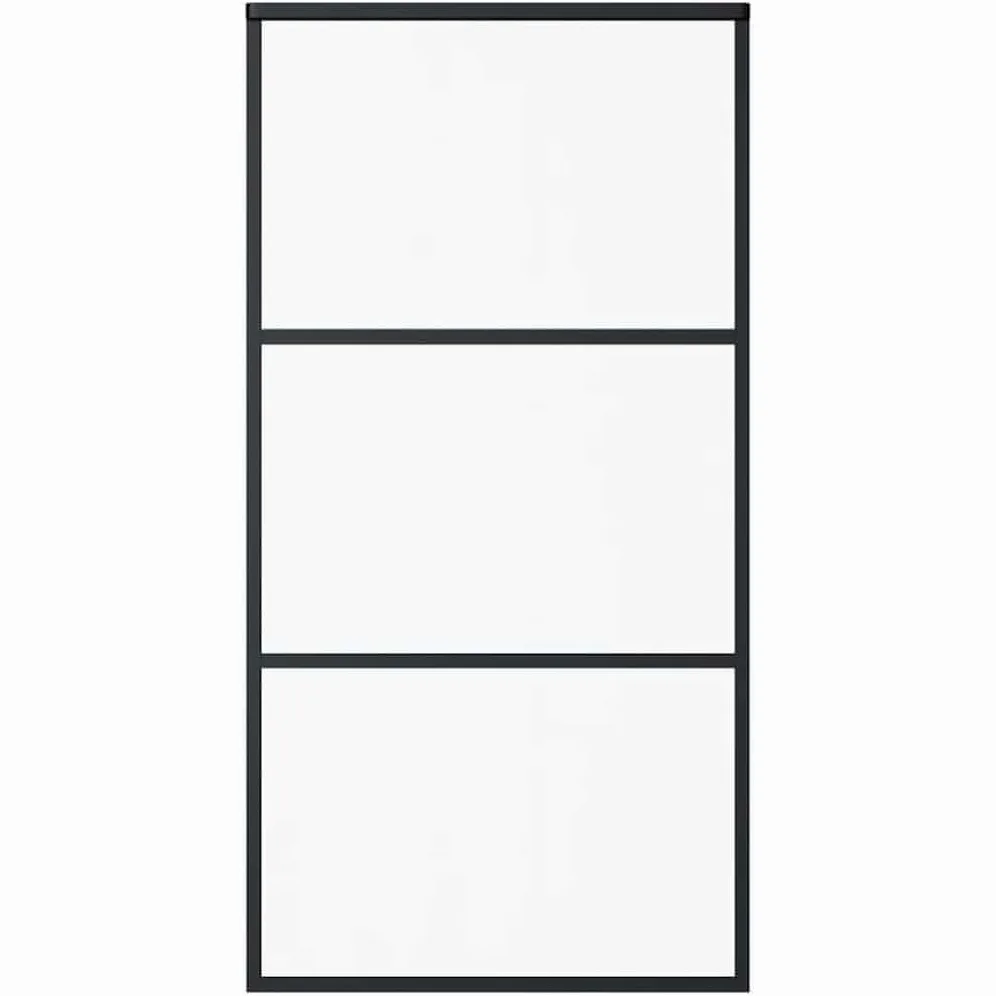vidaXL Porta Scorrevole in Vetro ESG e Alluminio 102x205 cm Nera