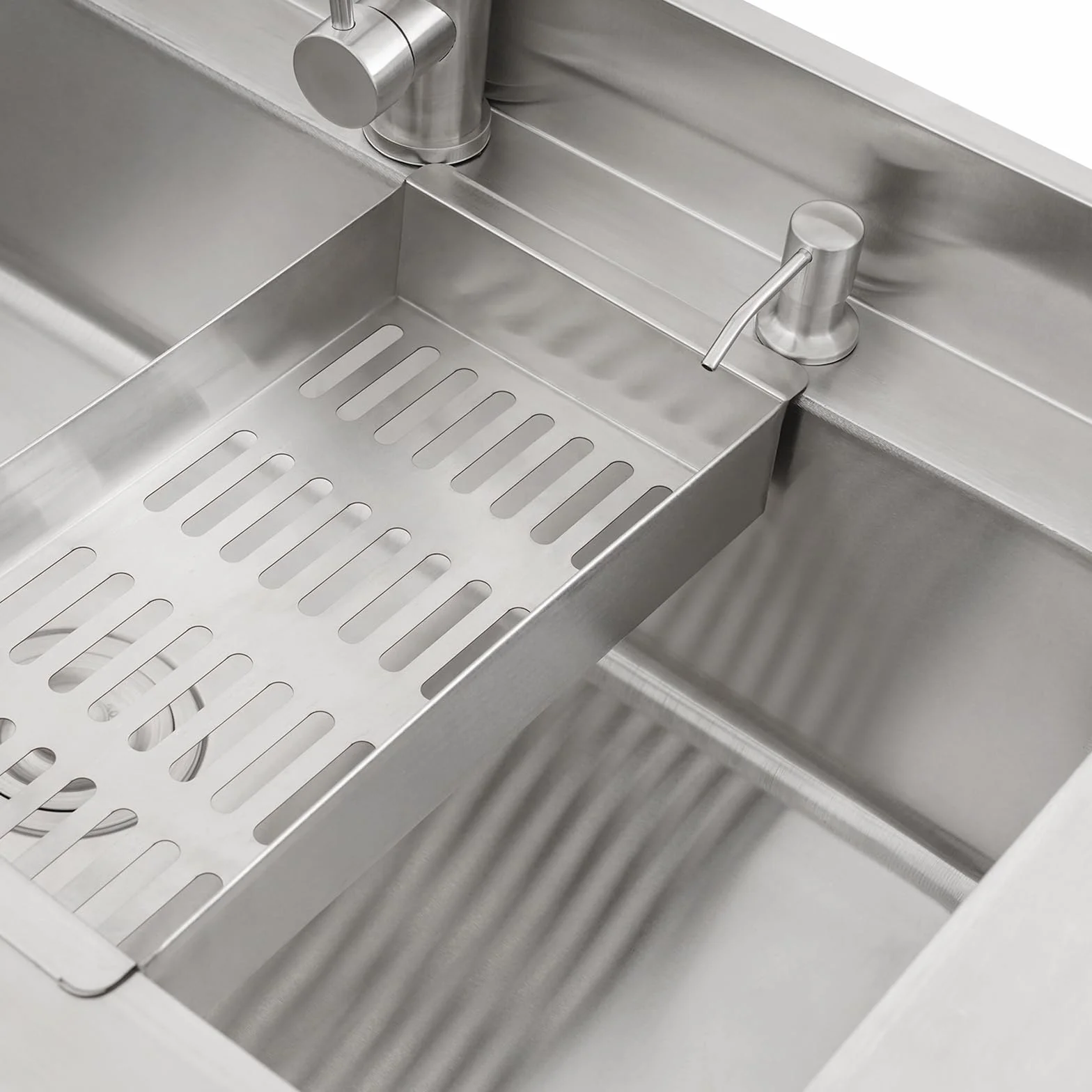 Lavello da cucina in acciaio inox, autoportante, in acciaio inox, 1 vasca, armadietto con lavello rubinetto, freestanding, cestello filtro per case, bagni, fattorie, cortili