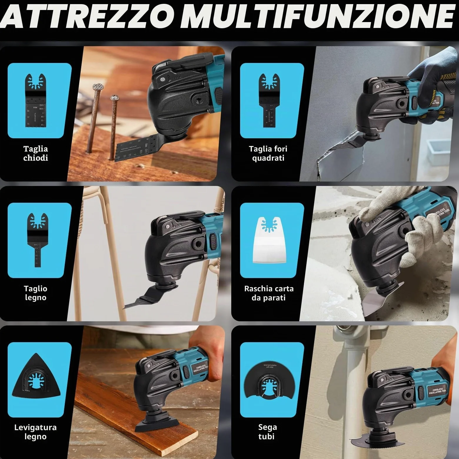 YEARTOP Strumento Multifunzione a Batteria con 2 Batterie da 4000 mAh