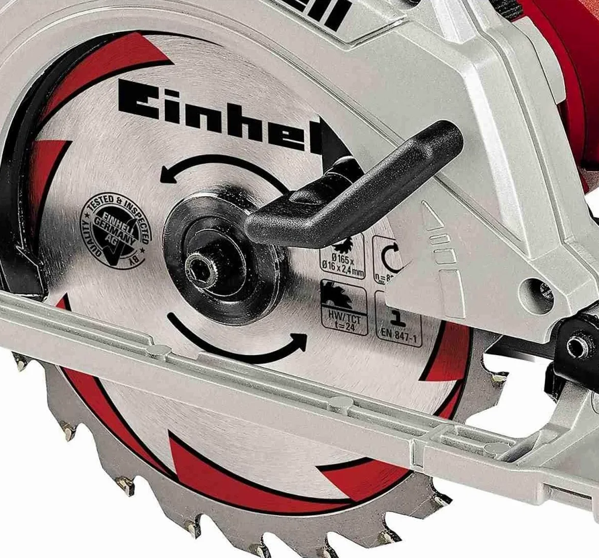 Einhell TE-CS 165 SEGA CIRCOLARE (tensione 230 V, 1200 W, giri al min. 5500, lama Ø165 x Ø16, taglio max 55 mm)