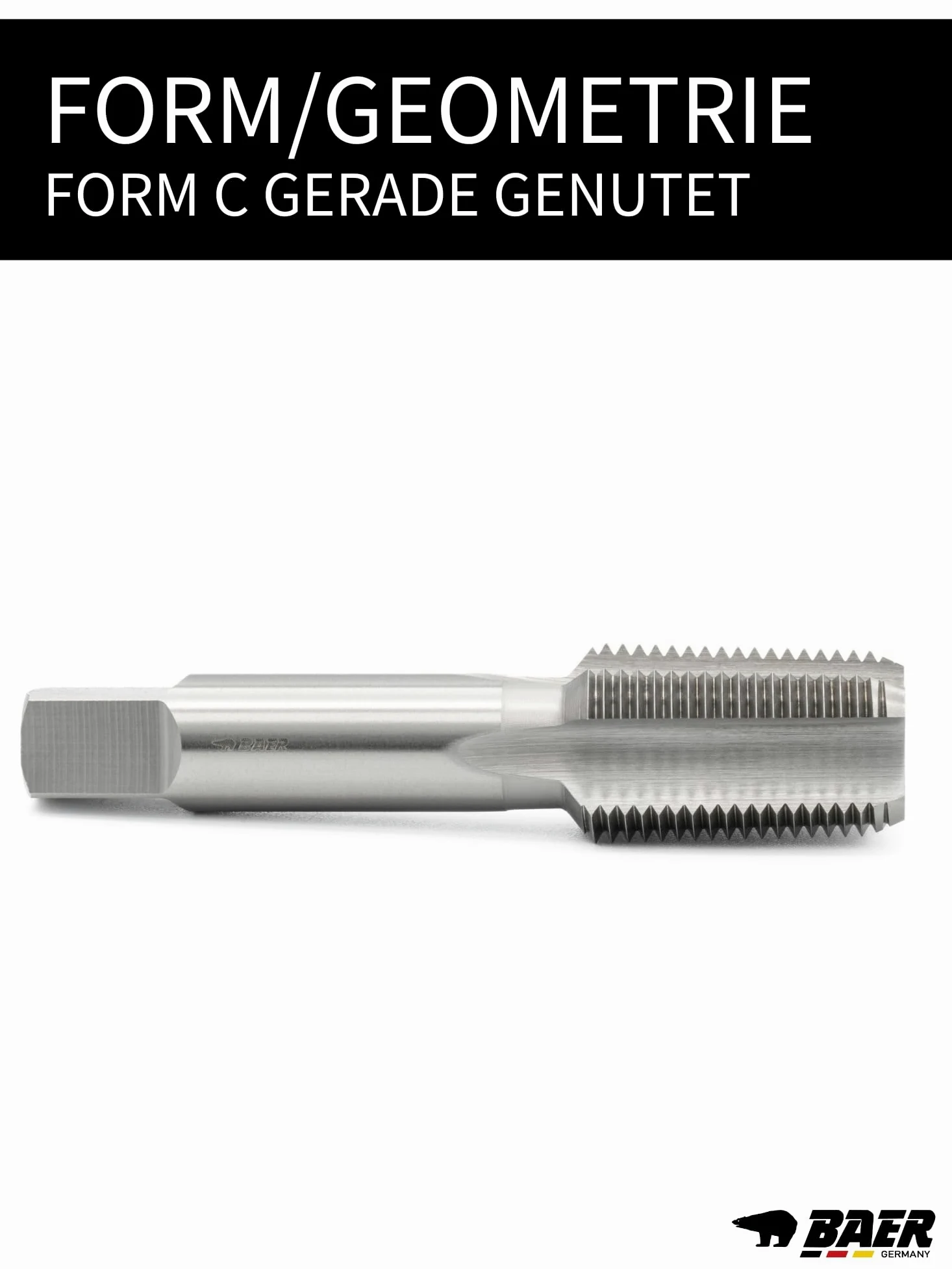 BAER HSSG - Maschio per filettatura, forma C - NPT 3/8 x 18, filettatura NPT 3/8