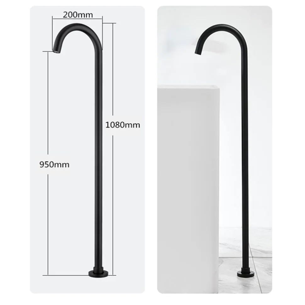 Bagno Vasca da Bagno Miscelatore Acqua Colonna Rubinetto lavabo da Terra Oro Spazzolato, Nero, Canna di Fucile, Oro Rosa, Rubinetto in Ottone Cromato, Oro Spazzolato