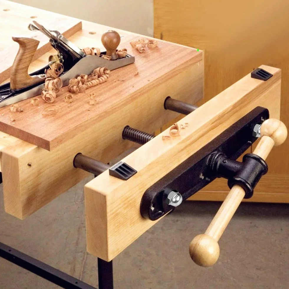 Cocoarm Morsa da banco in legno, Morsa per il lavoro del legno, Meccanismo pinza in metallo, Morsetto a clip in metallo, Nero