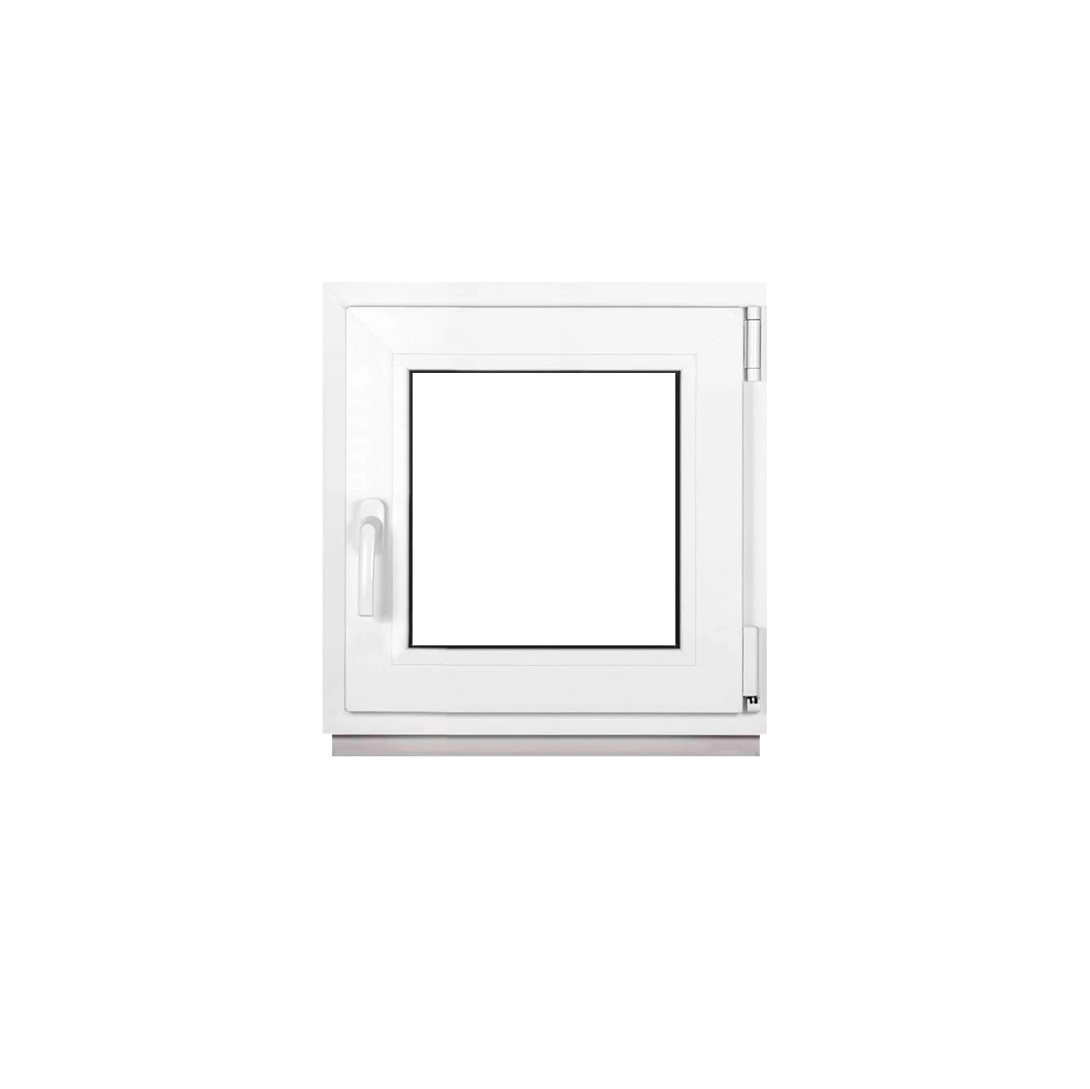 Finestra per Cantina, Piccola Finestra, Bianca, Larghezza x Altezza: 50 x 50 cm (500 x 500 mm), Triplo Vetri (32 mm), Anta-Ribalta, Girevole DIN Destra – Premium