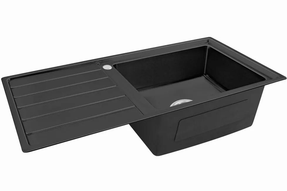 100 x 50 x 21 lavello da incasso con grande vasca, 50 x 40 cm, lavello da cucina in acciaio inox 304, spessore 0,9 mm, lavello da cucina, angolare, 1 vasca, scolapiatti R20 (scolapiatti