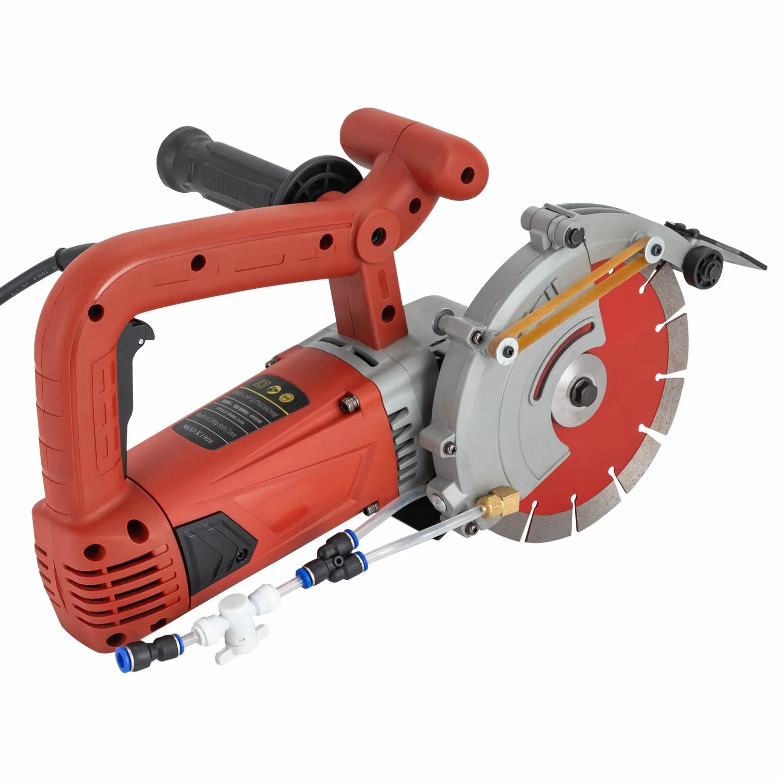 Sega elettrica per pietra da 4800 W, 5000 giri/min, con lama diamantata, profondità di taglio 71 mm, per il raffreddamento ad acqua, taglierina a umido, senza polvere, per pareti di cemento