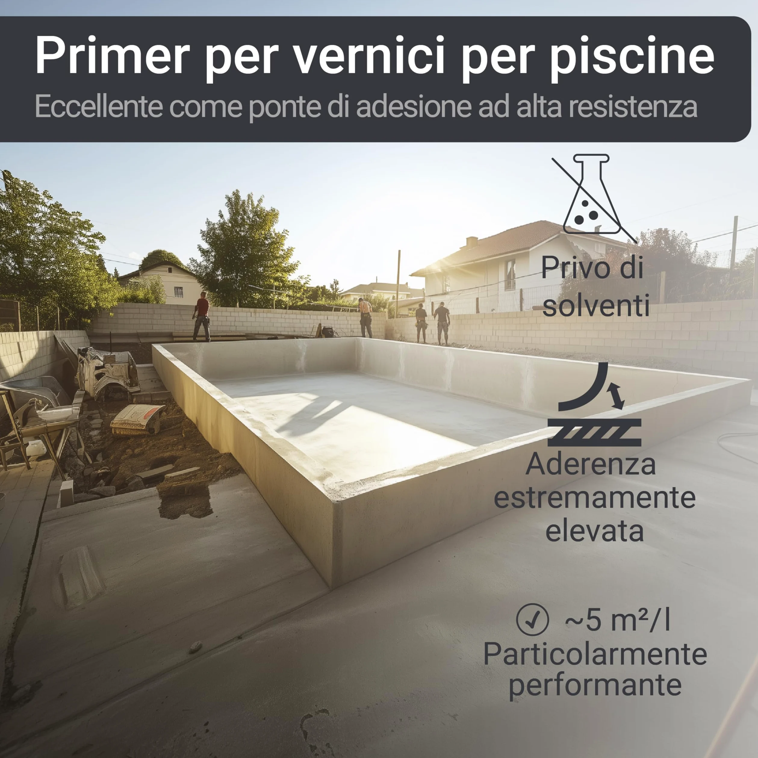 WO-WE Fondo Primer per piscine SL708 Aggrappante speciale Pittura Pool l 10kg