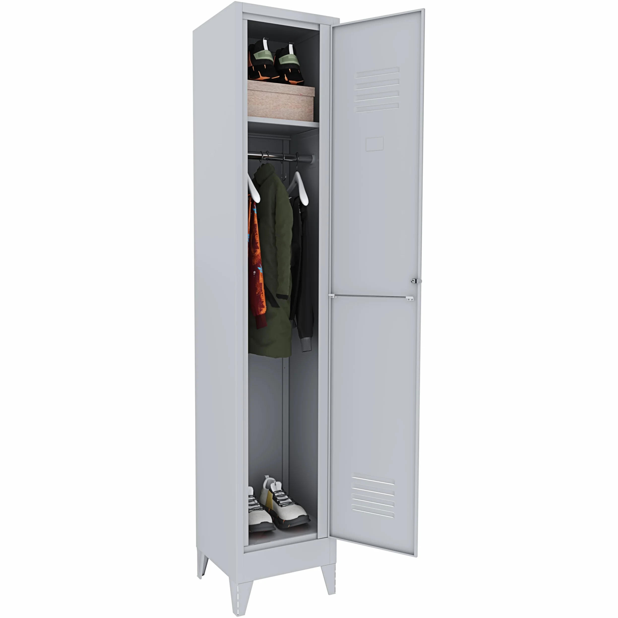 Armadietto Spogliatoio Armadio 1 Anta Slim Sporco Pulito In Lamiera Di Acciaio Salvaspazio Con Chiave Ripiano Appendiabiti Porta Cartellino Per Interno Lavoro Piscina Casa 180 x 34 x 36 Cm Grigio