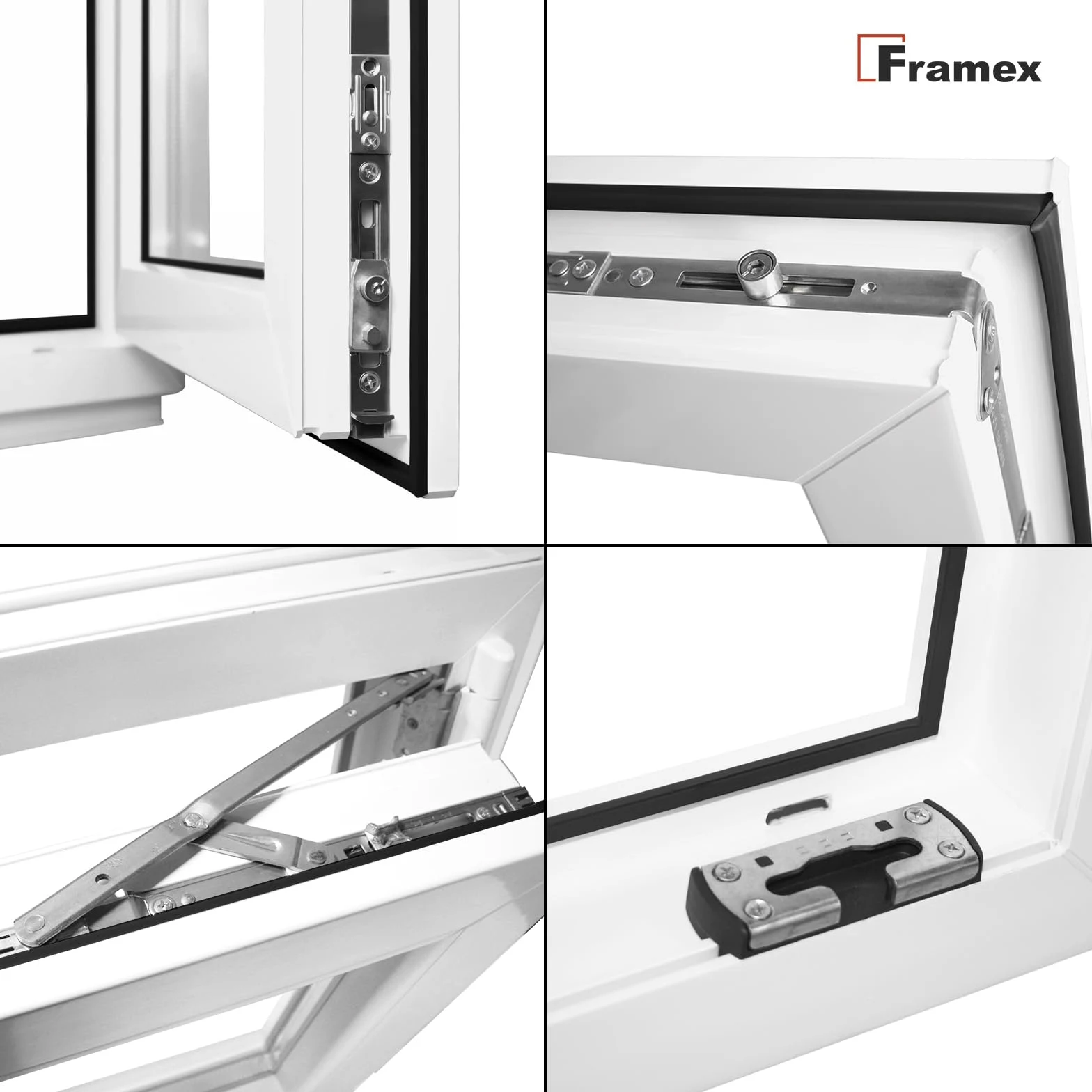 Finestra per Cantina, Piccola Finestra, Bianca, Larghezza x Altezza: 50 x 50 cm (500 x 500 mm), Triplo Vetri (32 mm), Anta-Ribalta, Girevole DIN Destra – Premium