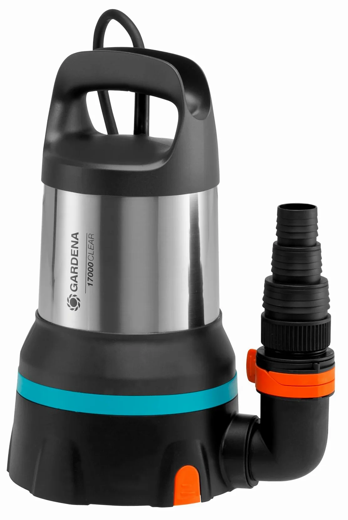 Gardena Pompa a Immersione Acque Pulite Aquasensor 750 W, Portata 17.000 l/h, Prevalenza Max 9 m, Aspirazione Piatta Fino a 1 mm, Galleggiante Integrato, Regolazione Touch Control (9036-20)