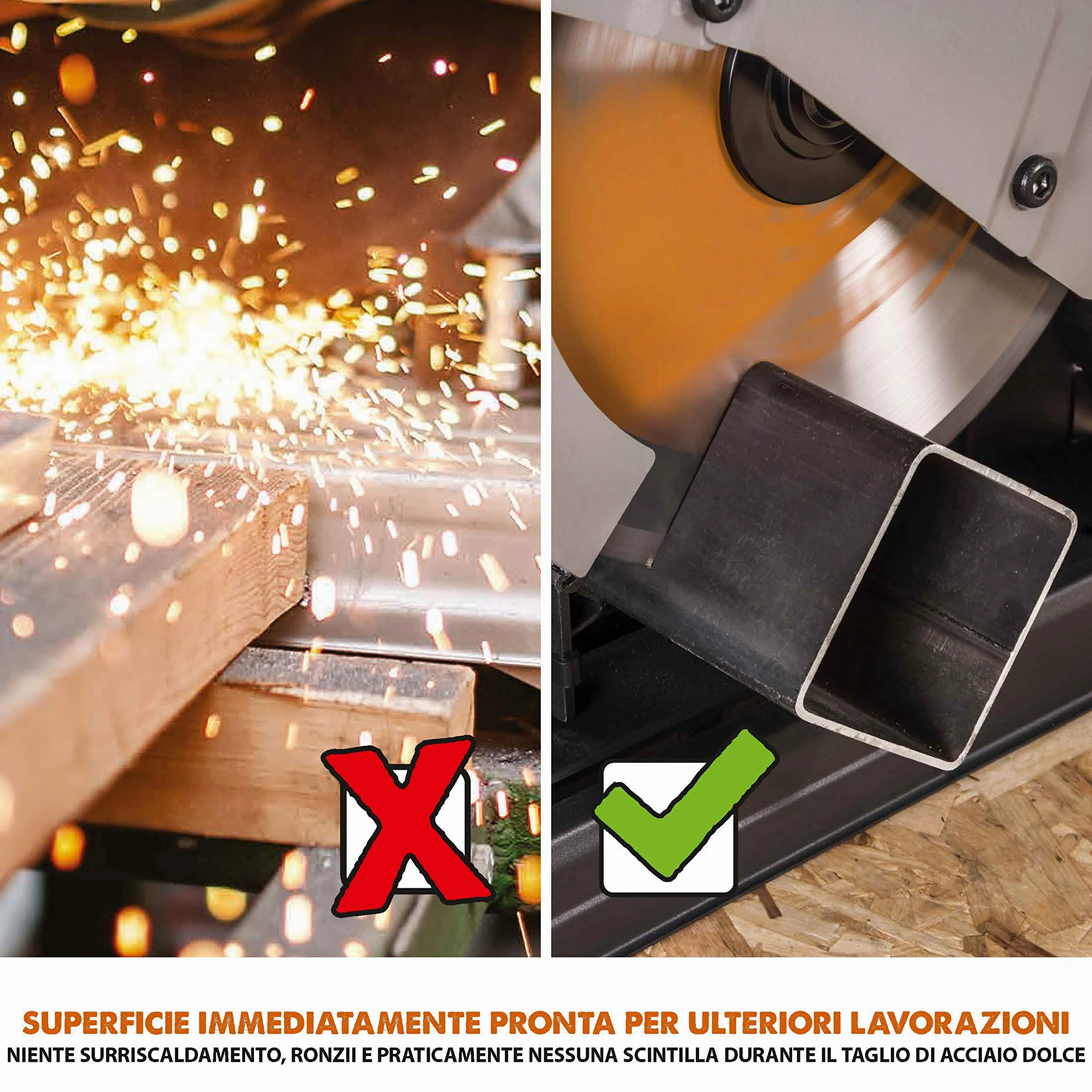 Evolution Power Tools 083-0003 R355Cps Troncatrice Per Ferro Multi Materiale, Esegue Tagli Su Acciaio, Alluminio, Plastica E Legno Anche Con Chiodi, 355 mm