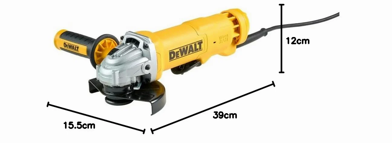DEWALT DWE4233-QS - Mini-amoladora 125mm 1.400W 11.500 rpm con interruptor hombre-muerto