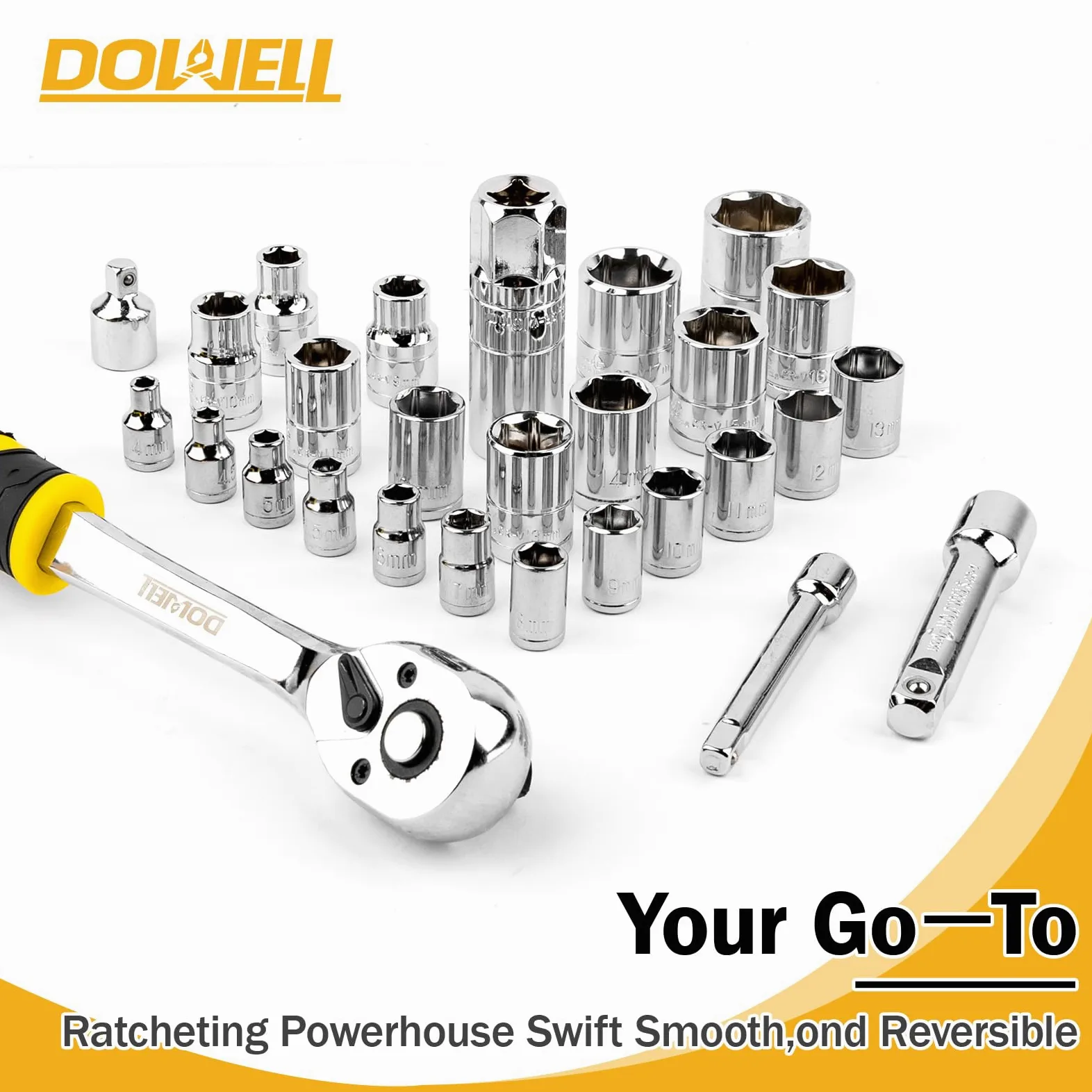DOWELL Kit di attrezzi per meccanico, set di chiavi a cricchetto per riparazione auto, set di 168 pezzi, kit di utensili manuali, scatola di stoccaggio