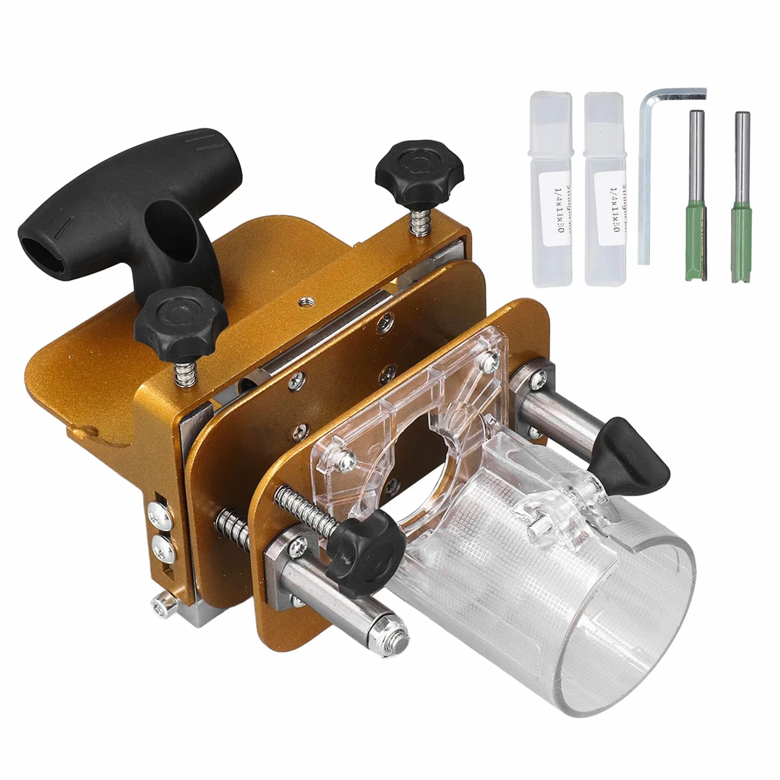 Maschera per Mortasare 2 in 1, Staffa per Scanalatura con Fissaggio Invisibile Maschera per Mortasa e Tenone per Fresatrice Utensile Multifunzionale per Scanalatura per la