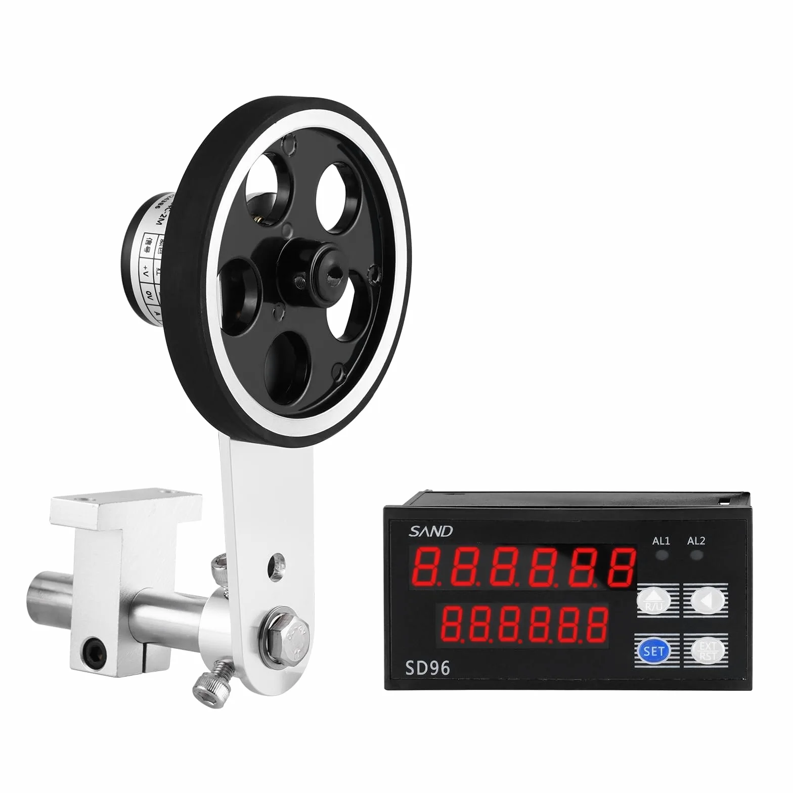 YJINGRUI Contatore di Lunghezza Digitale Contatore ruota singola misura con funzione di controllo 0-999999