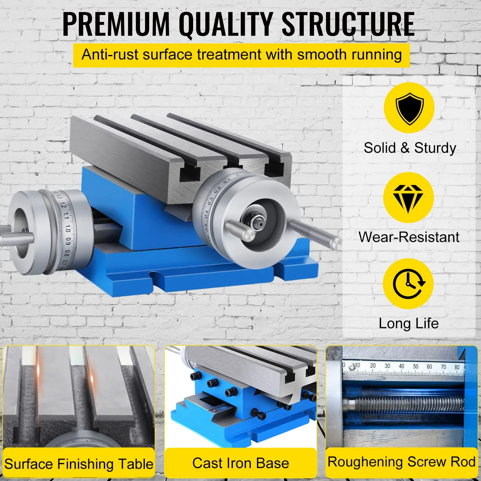 VEVOR MX-75 Multifunzionale Fresa Tavolo da Lavoro 185 x 100 mm Fresatura Tavolo da Lavoro X 80 mm Y 75 mm Croce Tavolo Trapano Da Tavolo per Trapano e Fresatrici (MX-75)