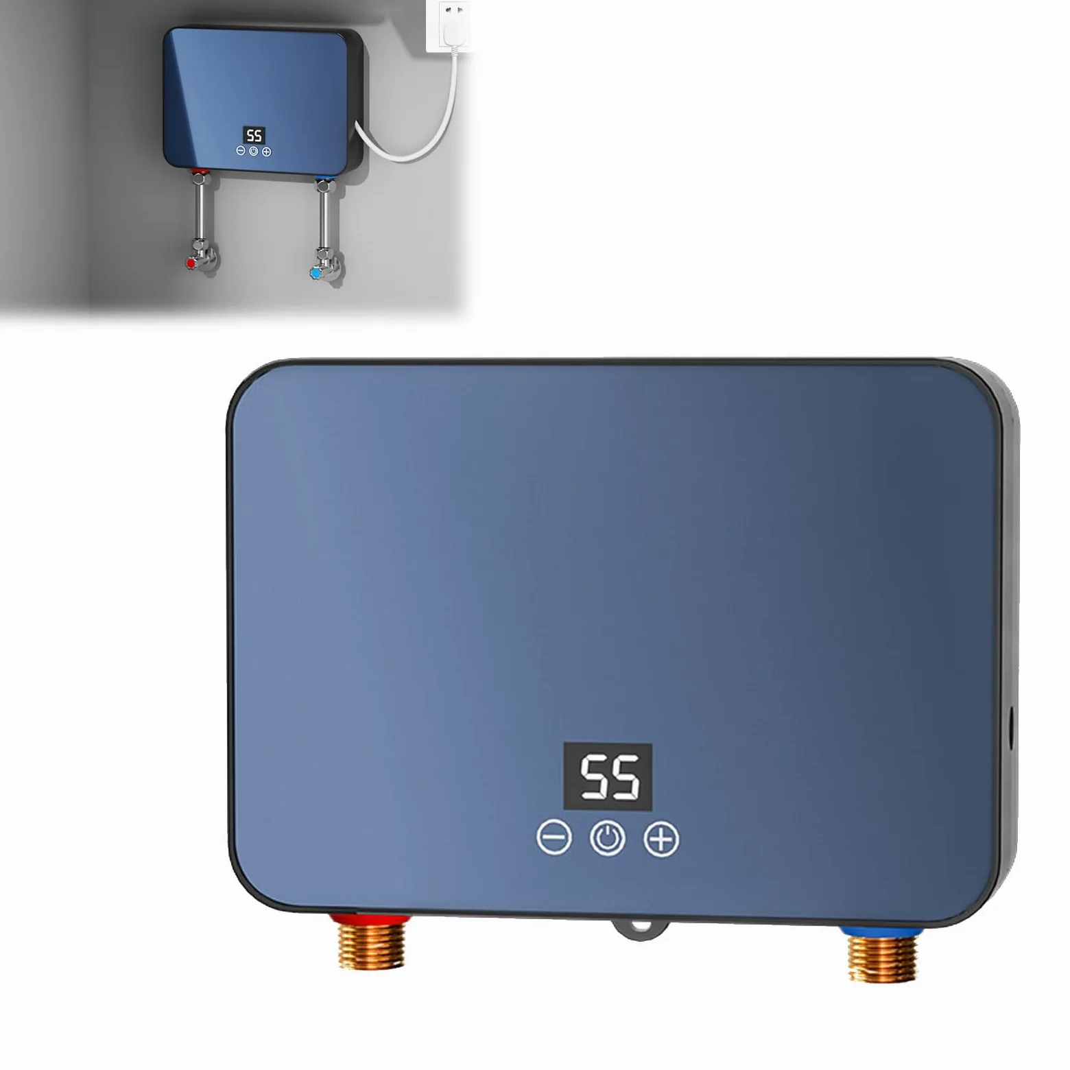 6000W Scaldabagno Elettrico Istantaneo, Scaldabagno con Display Led Della Temperatura, Scaldabagno Istantaneo per Cucina, Bagno, Regolazione Della Temperatura 30-55 °C