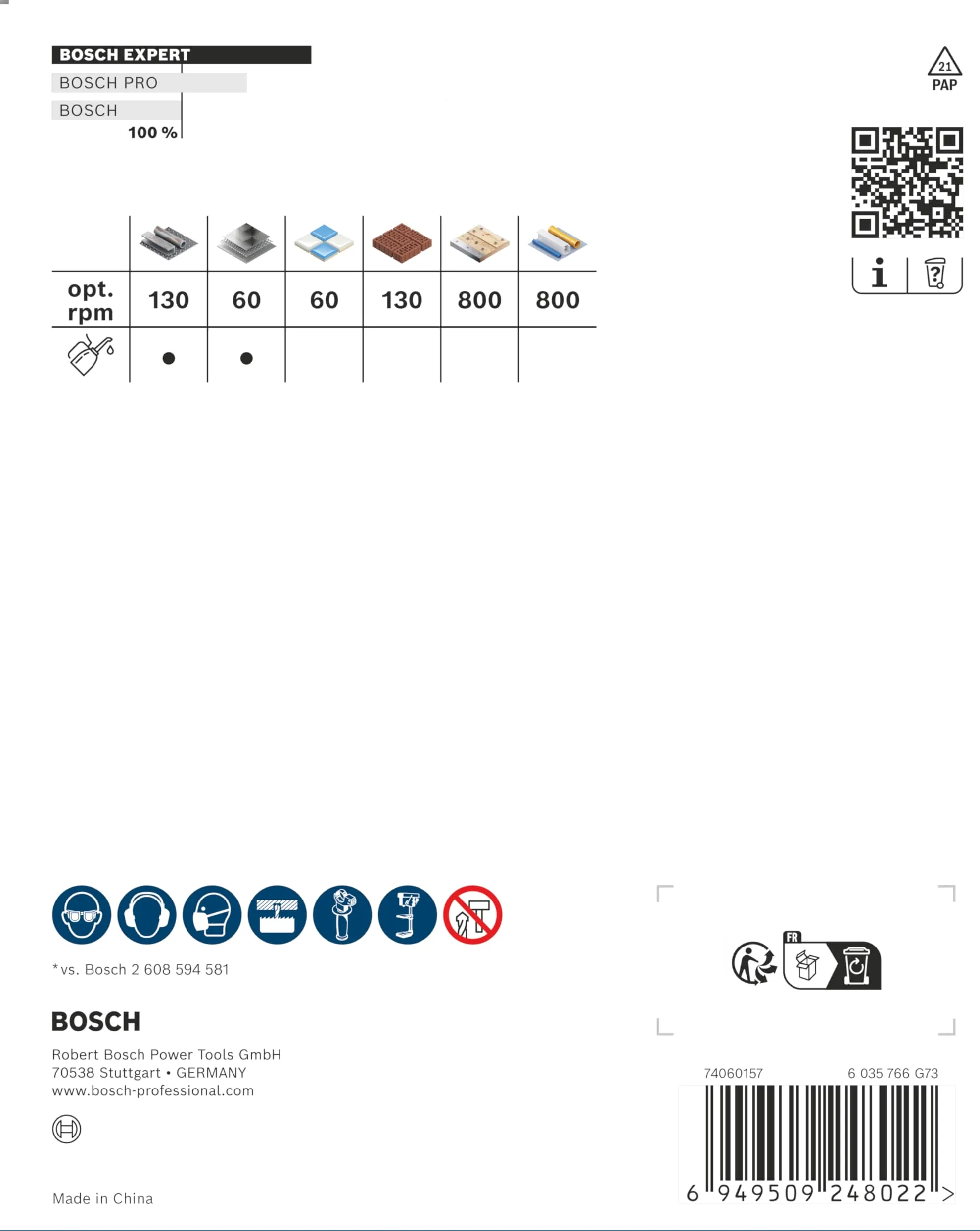 Bosch 1x Sega a tazza EXPERT Multi Material Power Change Plus (per Legno con metallo, Mattone, Ø 127 mm, Professional Accessorio Trapanoi)