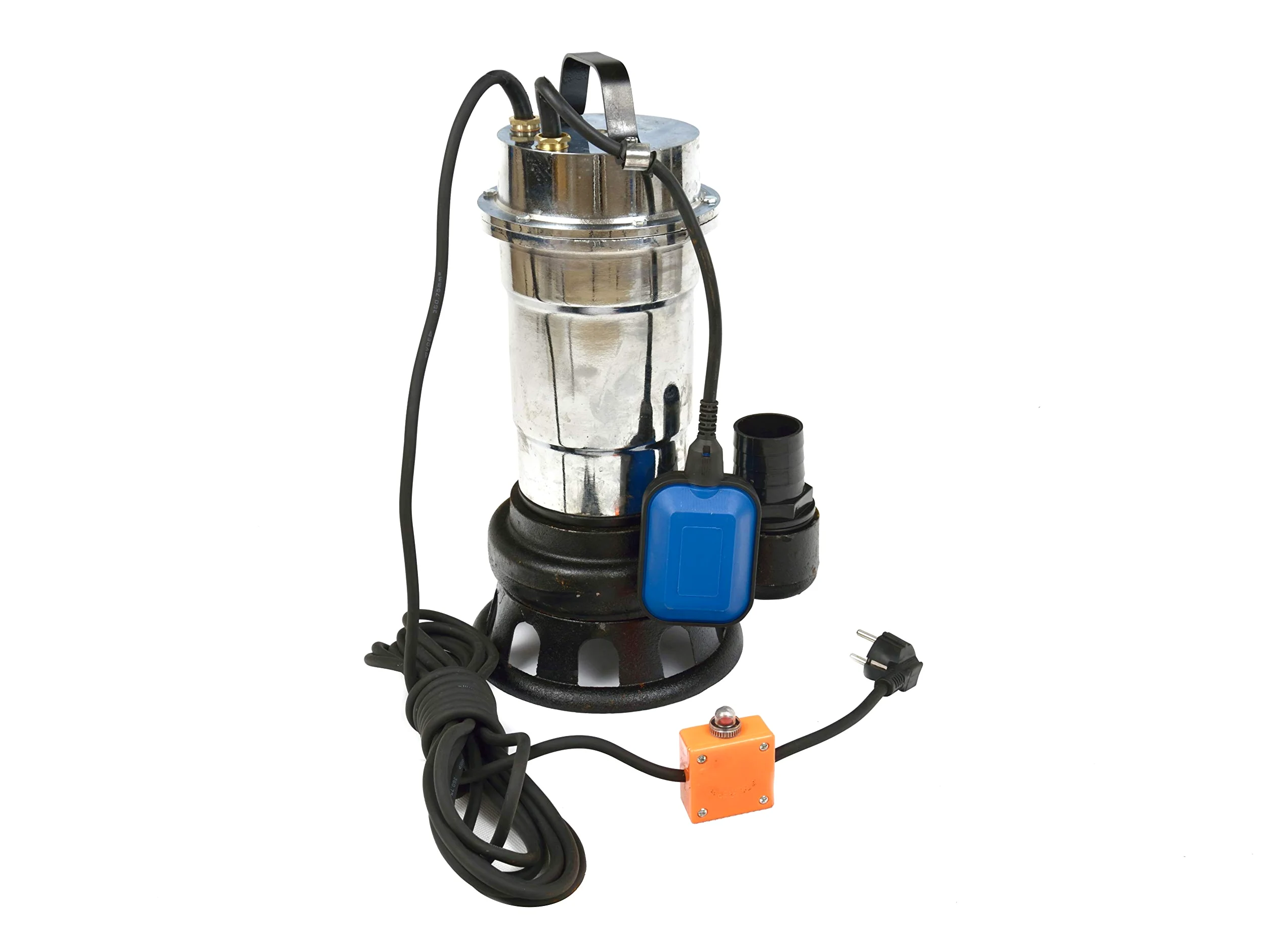 BSD Pompa per Acque Scure Con Trituratore e Interruttore Galleggiante - Corpo in Nichel/Ghisa, WQD 550W, 17000L/h, Prevalenza Max. 8m