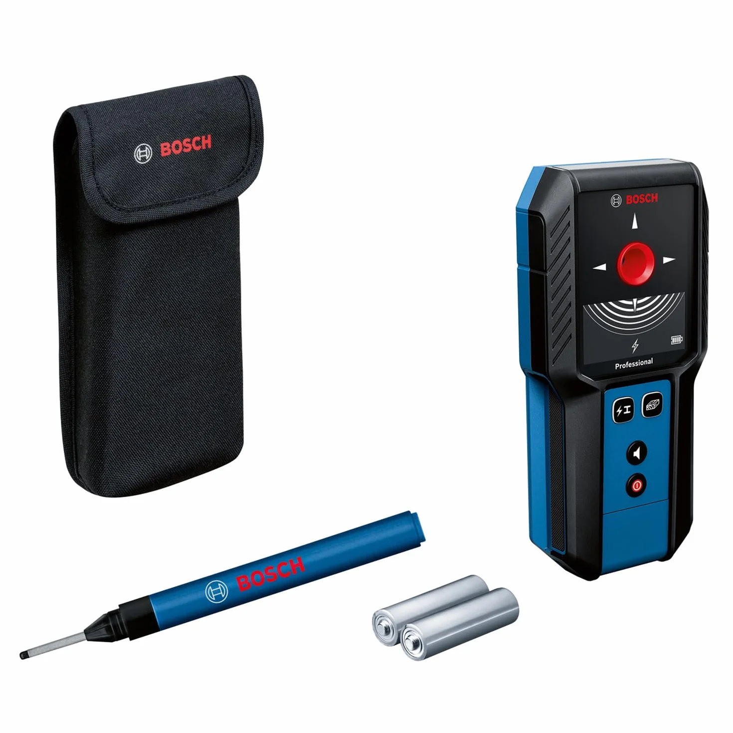 Bosch Professional Wallscanner GMS 100-23 (profondità di rilevazione max. metalli non magnetici/metallo magnetico/cavi sotto tensione: 100/80/ 50 mm, 2 batterie AA, custodia)