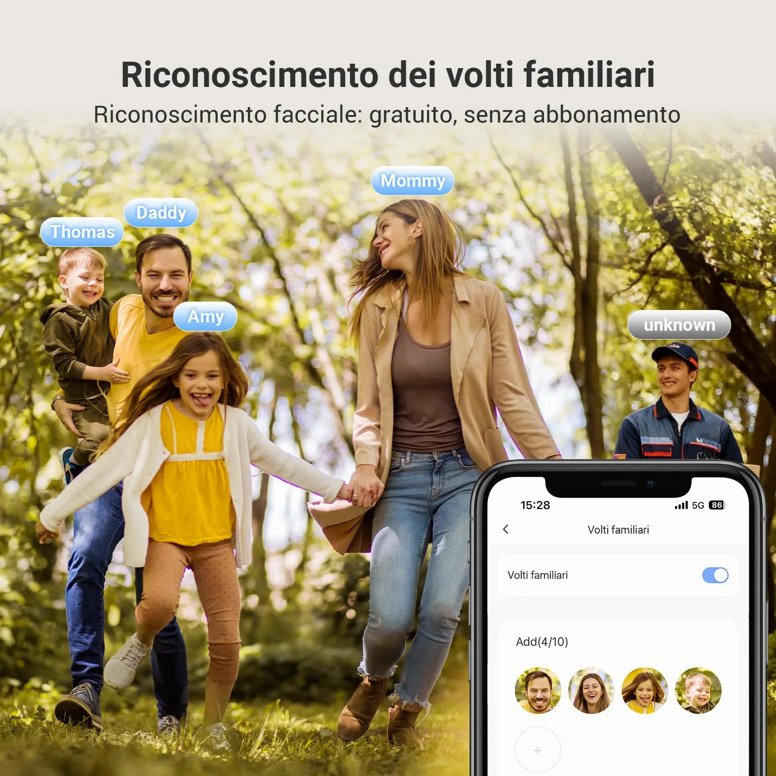 EZVIZ EP4 Spioncino Digitale WiFi 4K con Schermo Touch da 5,5", Batteria 7100mAh, Riconoscimento Facciale AI, Audio Bidirezionale, Visione Notturna, Rilevamento PIR, Supporta MicroSD 512GB, Argento