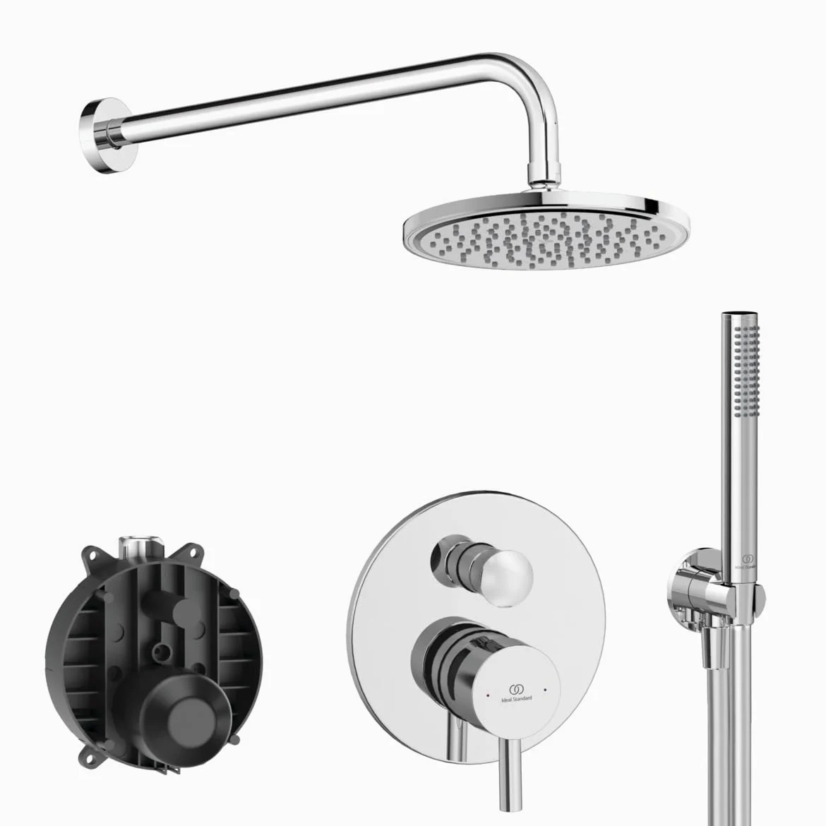 Ideal Standard - Ceraline Kit Doccia completo di parte interne ed esterne, Cromato