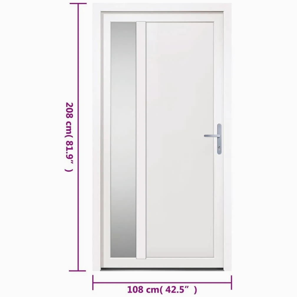 vidaXL Porta d'Ingresso Bianca in PVC 108x208 cm - Porta Entrata