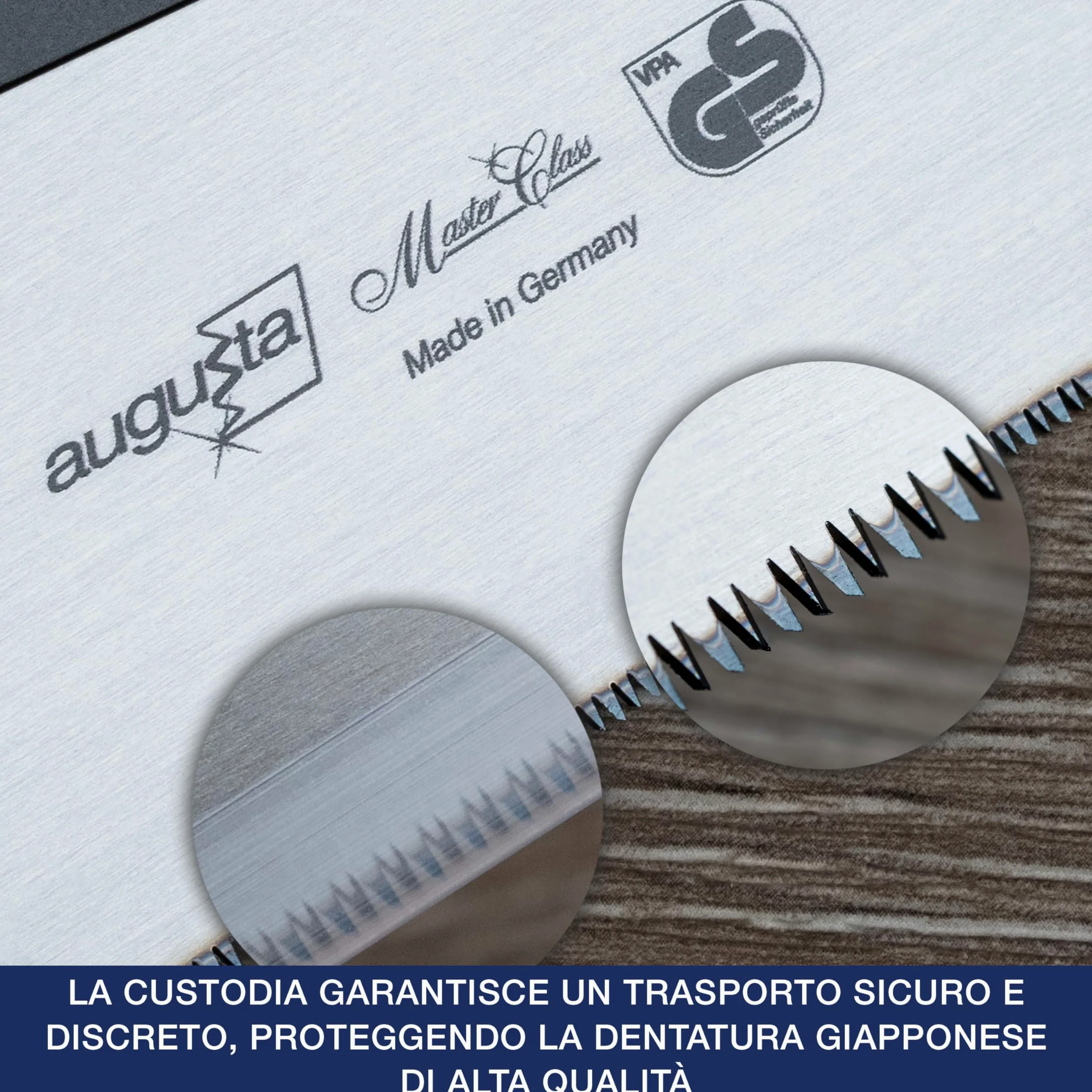 Sega giapponese Augusta-Heckenrose Dozuki - sega tradizionale con robusto dorso in acciaio e impugnatura comfort 2K - taglio diamantato su tre lati - dentatura speciale per tagli fini nel legno