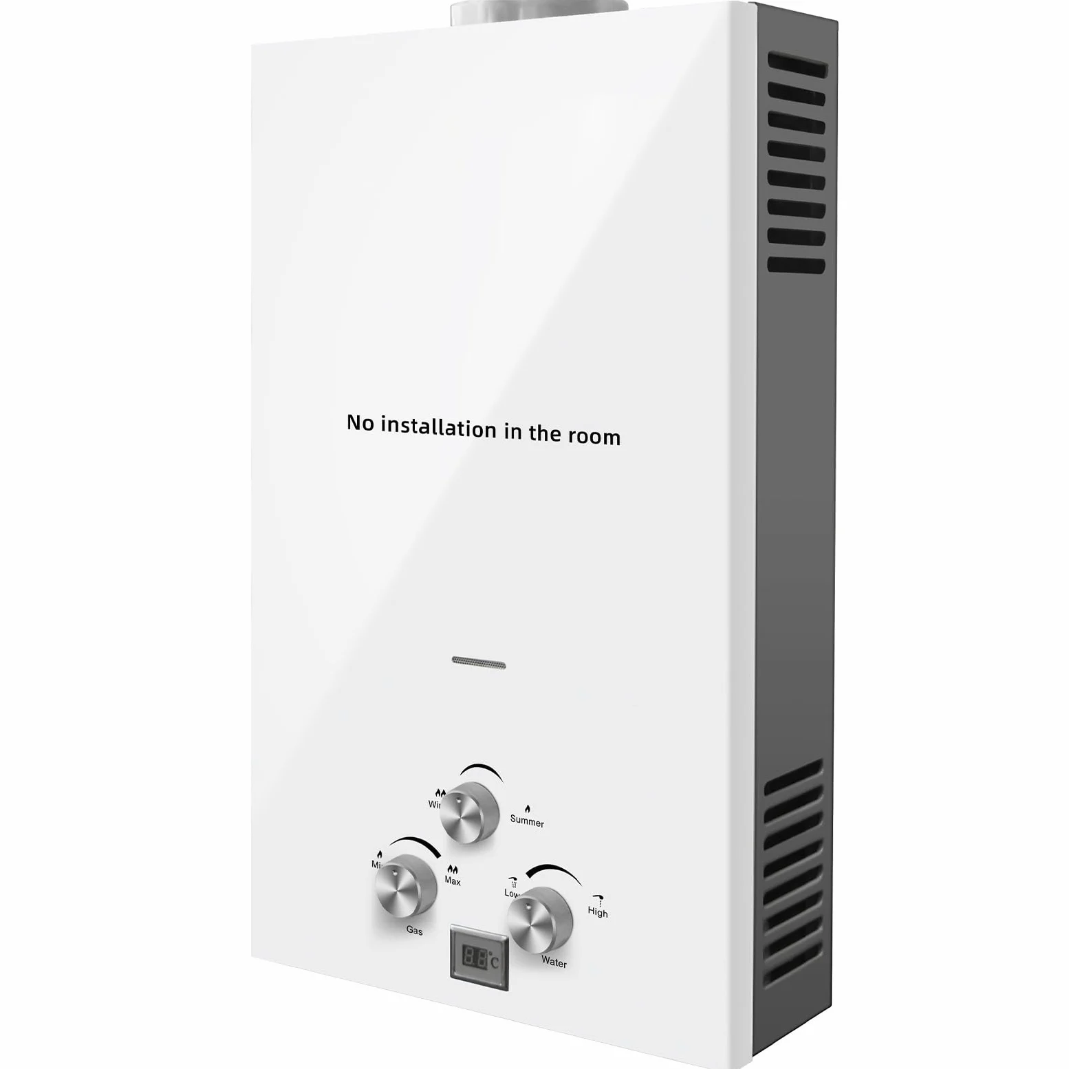 Scaldabagno a Gas GPL 18L, Scaldacqua a Gas GPL, Scaldacqua istantaneo, con Modalità Inverno ed Estate, Uscita Dell'acqua Calda 18 L/min (4.3 GPM), Caldaia a Gas da 36KW a senza Serbatoio(18L(bianco))