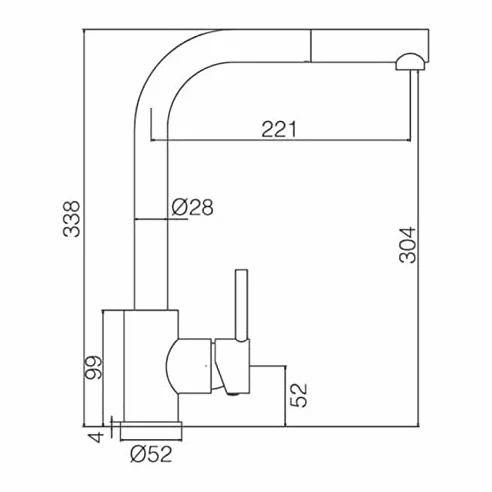 Imex Malta - Rubinetto da cucina monocomando con doccia estraibile, rubinetto per lavello con 2 modalità di spruzzatura, rubinetto da cucina monocomando (acciaio inox) - GCE006/AC