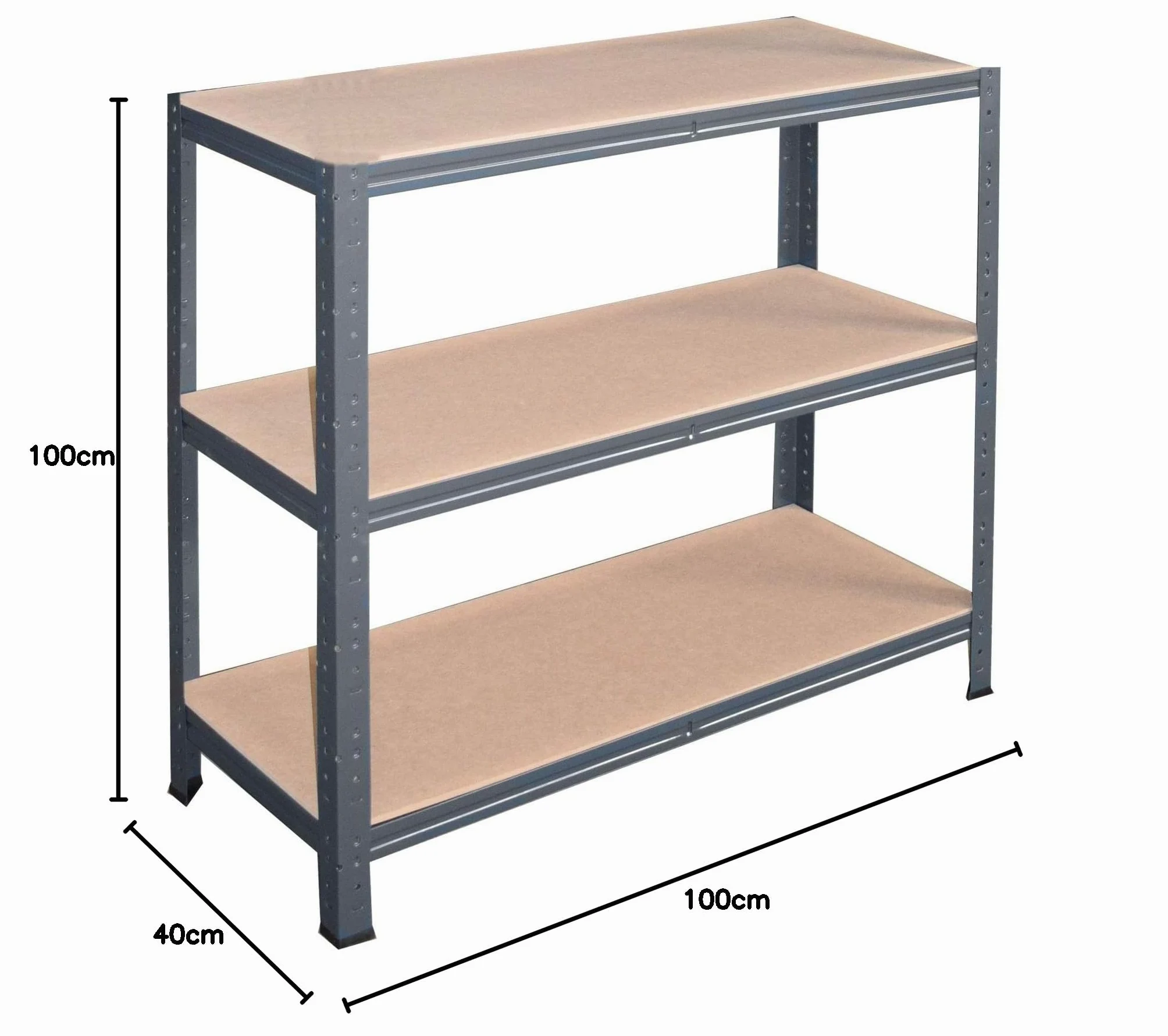shelfplaza® 100x100x40cm HOME Scaffale metallo per carichi pesanti antracite con 3 ripiani con 175kg capacità di carico/Scaffali in metallo per garage come scaffali per ripostiglio o officina